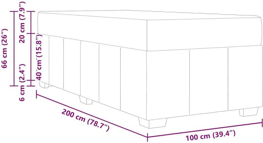 VidaXL Bedframe met matras Donkergrijs 100 x 200 cm Stof
