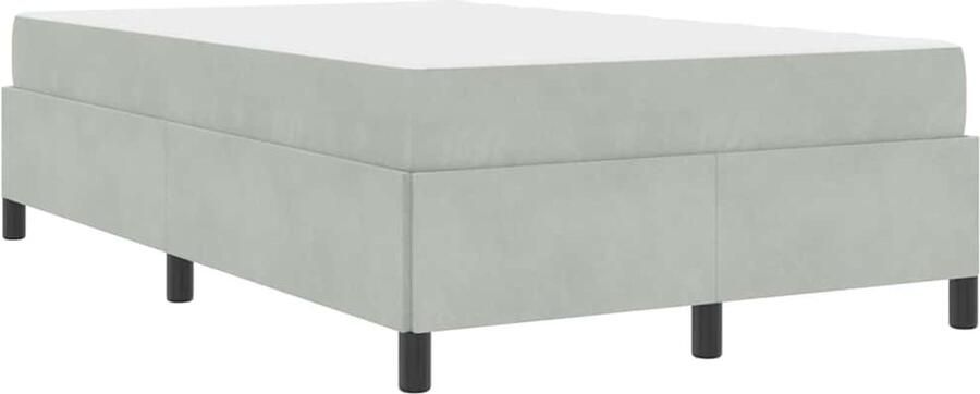 VidaXL Bedframe met matras Wit Lichtgrijs en Wit 120 x 200 cm Fluweel