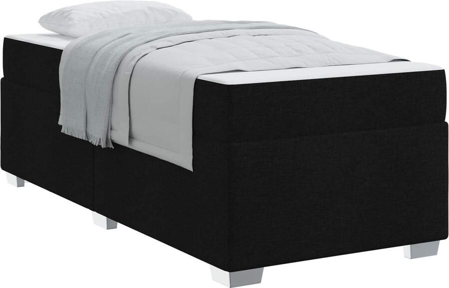 VidaXL Bedframe met matras Zwart 80 x 200 cm Stof - Foto 2
