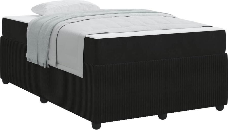 VidaXL Bedframe met matras met matras Zwart 120 x 190 cm Fluweel - Foto 2