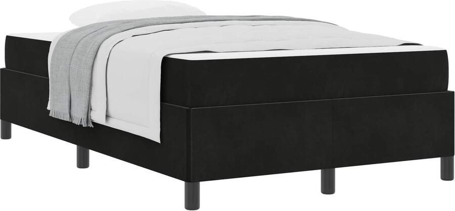 VidaXL Bedframe met matras Zwart en Wit 120 x 190 cm Fluweel - Foto 2