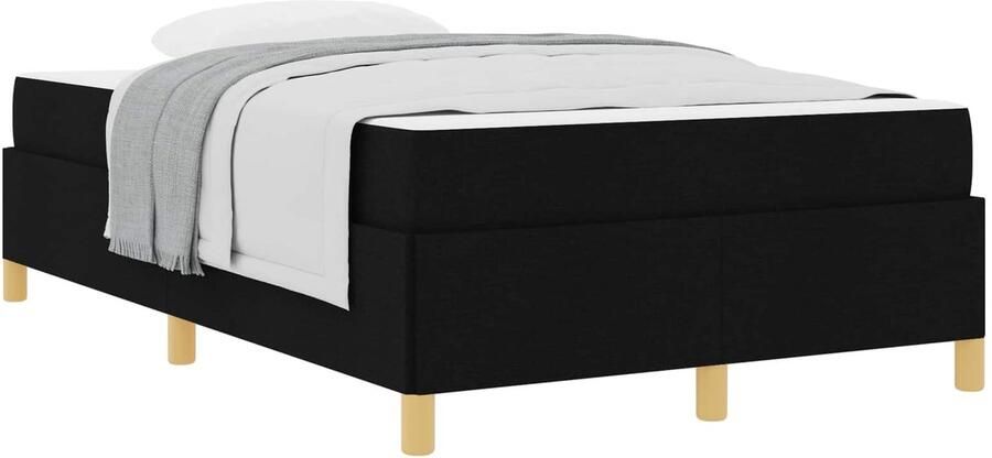 VidaXL Boxspring bed Anders Zwart en Wit en Zwart 120 x 190 cm Stof - Foto 3