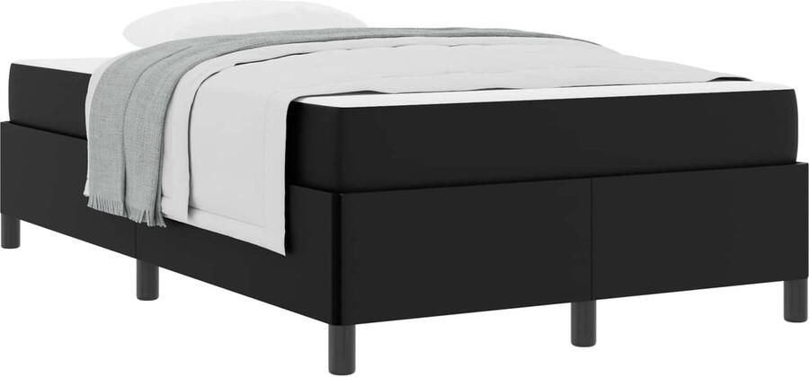 VidaXL Bedframe met matras met matras Zwart 120 x 200 cm Kunstleer - Foto 2