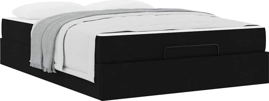 VidaXL Bedframe Anders met opslag Wit en Donkerbruin 160 x 200 cm Stof