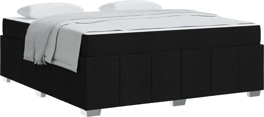 VidaXL Bedframe met matras Zwart 180 x 200 cm Stof - Foto 2