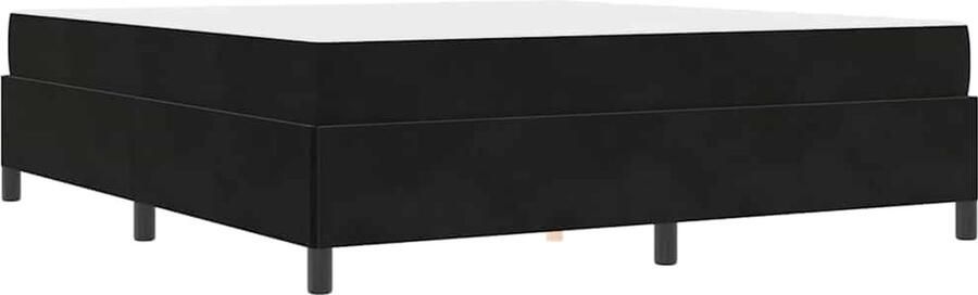 VidaXL Bedframe met matras Zwart en Wit en Zwart 180 x 200 cm Fluweel - Foto 2