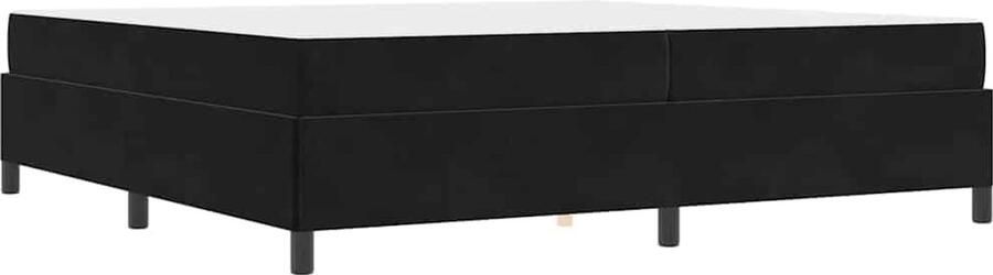 VidaXL Bedframe met matras Zwart en Wit en Zwart 200 x 200 cm Fluweel - Foto 2