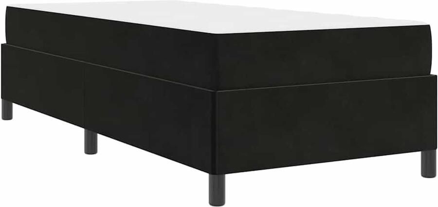 VidaXL Bedframe met matras Zwart en Wit en Zwart 80 x 200 cm Fluweel