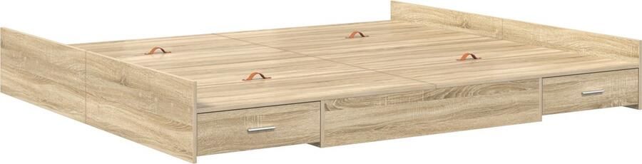 VidaXL Opbergbedframe met lade met hoofdeinde met opslag Sonoma eiken 180 x 200 cm