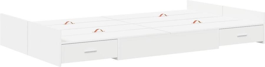 VidaXL Opbergbedframe met lade met hoofdeinde met opslag Wit 120 x 200 cm Hout