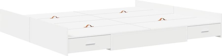 VidaXL Opbergbedframe Wit 180 x 200 cm Samengesteld hout en Spaanplaat