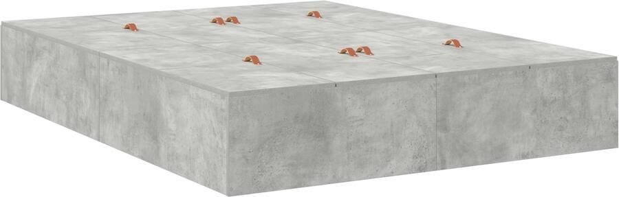 VidaXL Bedframe met opslag Betongrijs 200 x 140 x 31 5 cm Bewerkt hout