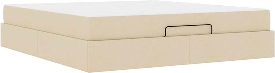 VidaXL Bedframe met opslag Crème 180 x 200 cm Stof