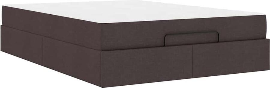 VidaXL Bedframe Anders met opslag Donkerbruin 160 x 200 cm Stof