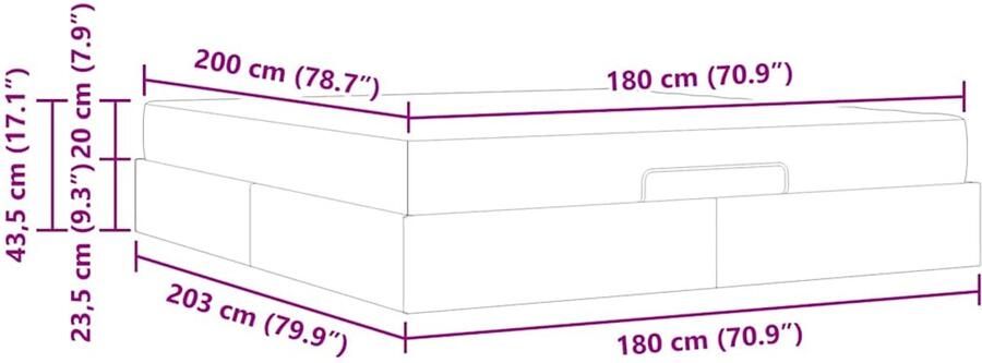VidaXL Bedframe Donkergrijs 180 x 200 cm Fluweel