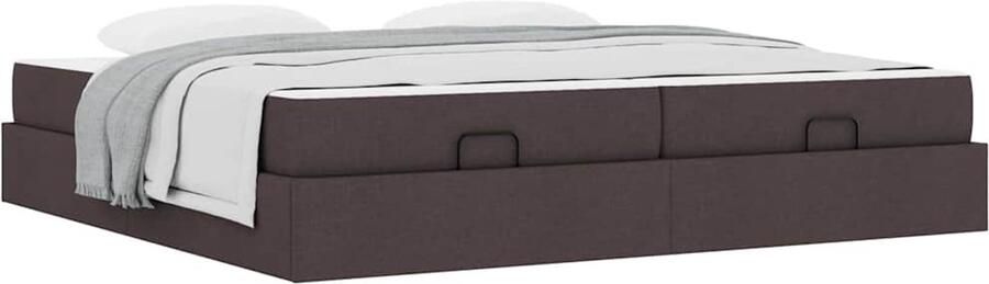 VidaXL Bedframe met opslag Donkerbruin 200 x 200 cm Stof
