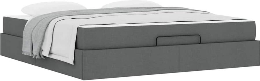VidaXL Bedframe Anders met opslag Donkergrijs 180 x 200 cm Stof
