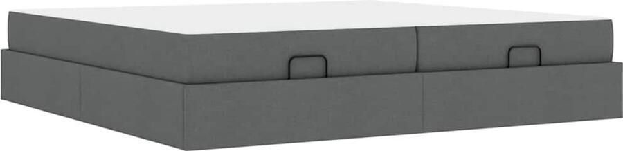 VidaXL Bedframe Anders met opslag Donkergrijs 200 x 200 cm Stof