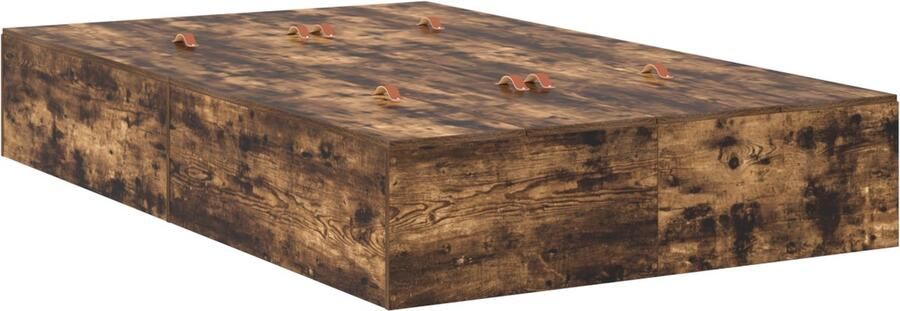 VidaXL Bedframe met opslag Gerookt eiken 120 x 200 cm Bewerkt hout - Foto 2