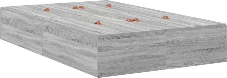 VidaXL Bedframe met opslag Grijs sonoma 120 x 200 cm Bewerkt hout