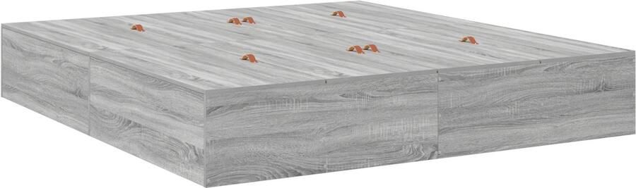 VidaXL Bedframe met opslag Grijs sonoma 200 x 200 cm Bewerkt hout - Foto 2