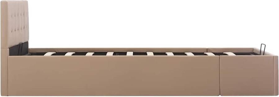 VidaXL -Bedframe-met-opslag-hydraulisch-kunstleer-cappuccino-120x200-cm - Foto 2