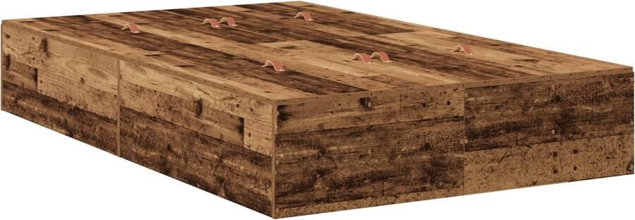VidaXL Bedframe met opslag Oud hout 200 x 120 x 31 5 cm Bewerkt hout