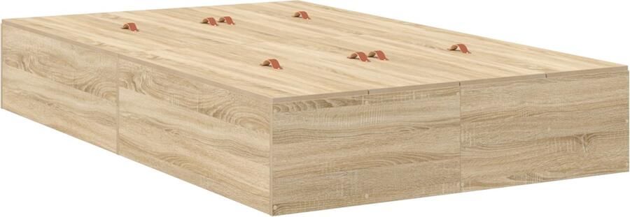 VidaXL Bedframe met opslag Sonoma eiken 120 x 200 cm Bewerkt hout