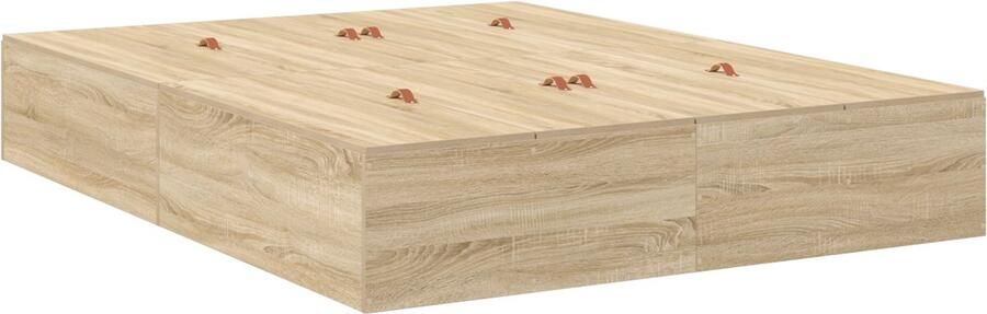 VidaXL Bedframe met opslag Sonoma eiken 150 x 200 cm Bewerkt hout