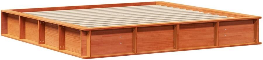 VidaXL Bedframe met Opklapbare Opslag Wax Bruin 180 x 200 cm Massief Vurenhout