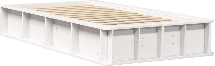 VidaXL Bedframe met opslag Wit 80 x 200 cm Massief grenenhout
