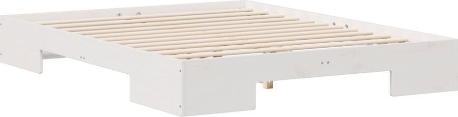 VidaXL Bedframe met opslag Wit 160 x 200 cm Massief grenenhout