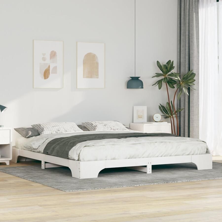VidaXL Bedframe met opslag Wit 200 x 210 cm Hout - Foto 2