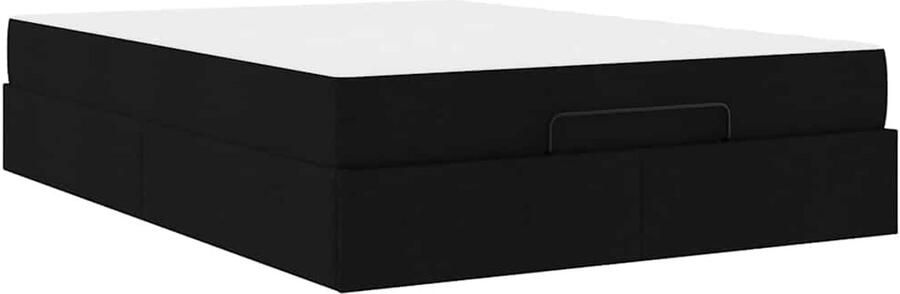 VidaXL Bedframe Anders met opslag Wit en Donkerbruin 160 x 200 cm Stof - Foto 2