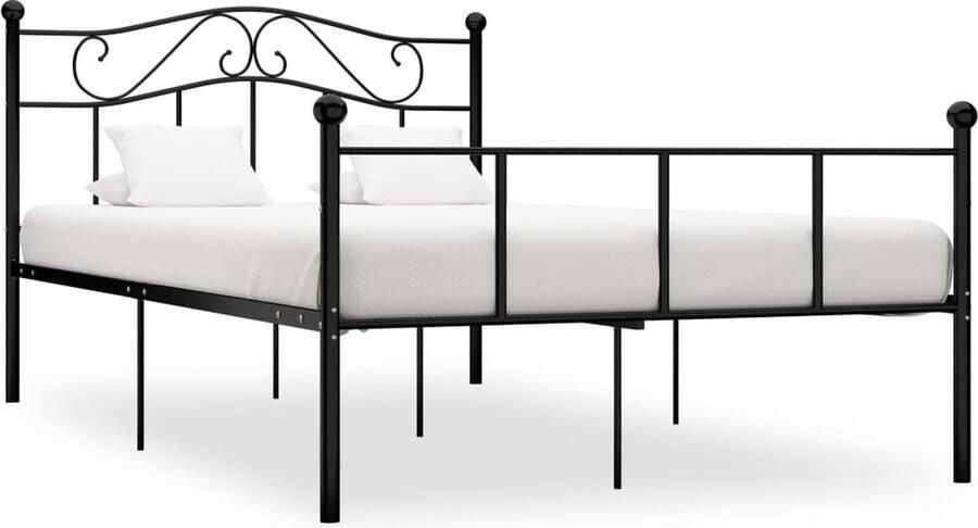 VidaXL Bedframe Metaal 120x200 cm Zwart Metalen Bed Frame Klassieke Bed Tweepersoonsbed Zwarte Bed Slaapcomfort Houten Bedframe Boxspring Bed Hoofdbord Bedbank - Foto 2