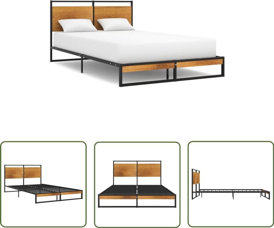 VidaXL Bedframe Metaal 120x200 cm Zwart Metalen Bed Frame Slaapcomfort Tweepersoons Bed Boxspring Bed Zwarte Bedbank Design Bed Modern Bed Budget Bed Eenvoudig Te Monteren Stabiel Bed Robuust Bed Slaap Kamer Meubels - Foto 2