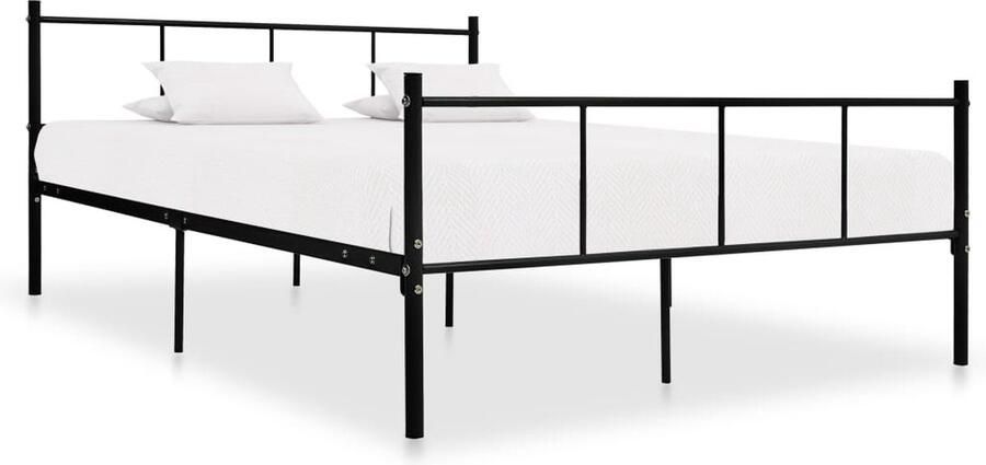 VidaXL Bedframe Metaal 160x200 cm Zwart Klassieke Bed Frame Metalen Bed Frame Tweepersoons Bed Zwarte Bed Frame Slaapcomfort Stevige Bed Frame Easy Assembly Budget Friendly Bed Frame - Foto 3