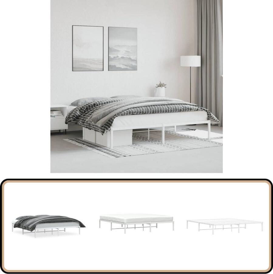 VidaXL Bedframe metaal wit 183x213 cm