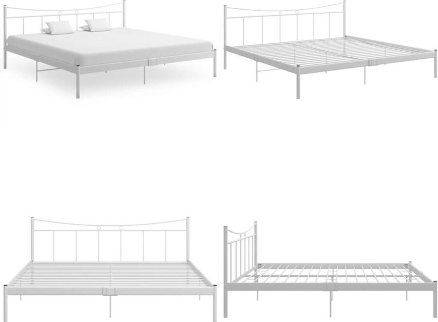 VidaXL Bedframe metaal wit 200x200 cm Bedframe Bed Frame Bed Frames