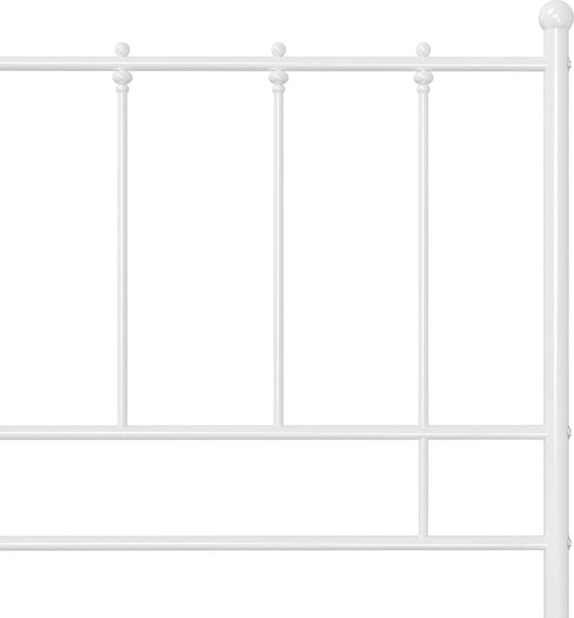 VidaXL Bedframe Metaal Wit 90x200 cm Metalen Bed Frame Eenpersoonsbed Witte Bedbank Slaapcomfort Eenvoudig Te Monteren Budgetvriendelijk Modern Design Kamerdecoratie Slaapkamers
