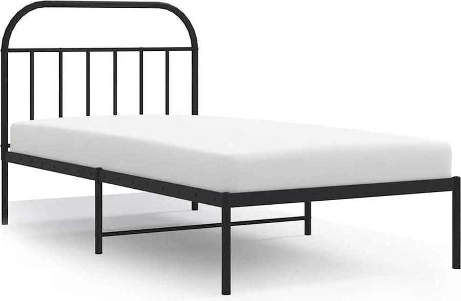 VidaXL Bedframe Metaal Zwart 100x190 cm Klassieke Bedframe Metalen Bedframe Zwart Bedframe Staal Bedframe Tweepersoons Bedframe Slaapcomfort Boxspring Frame - Foto 2