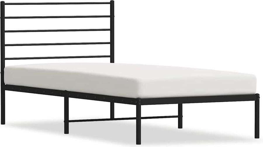 VidaXL Bedframe Metaal Zwart 100x190 cm Robuust Bed Frame Metalen Bedframe Klassiek Bedframe Zwarte Bedframe Tweepersoons Bed Boxspring Bed Slaapcomfort - Foto 3