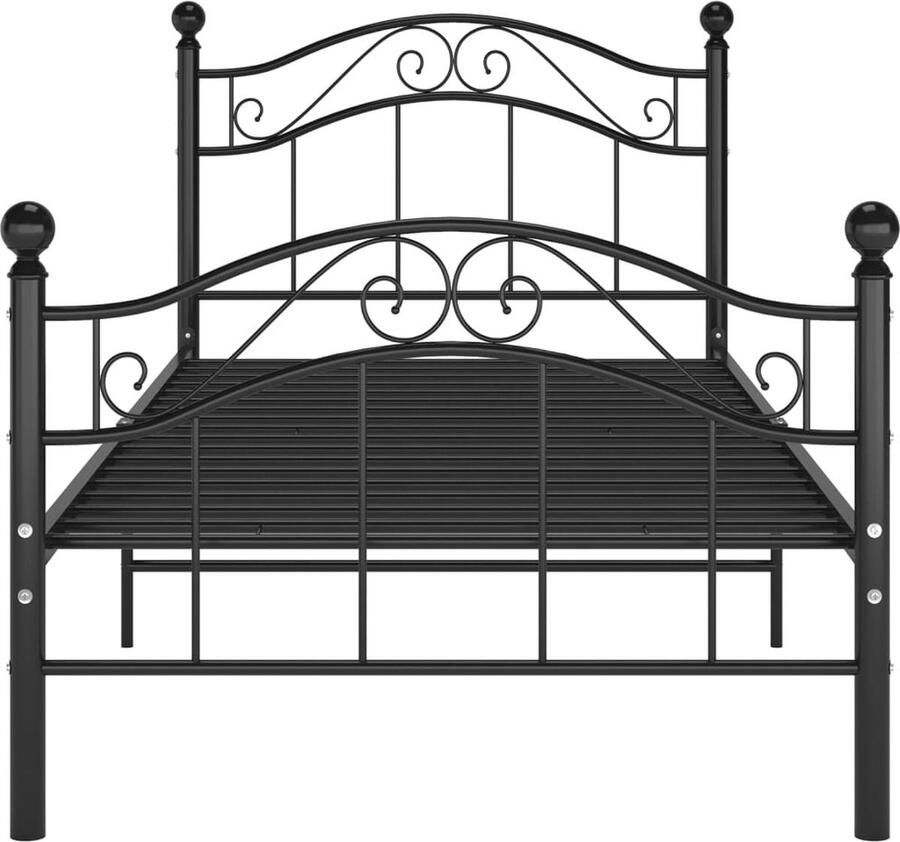 VidaXL Bedframe Metaal Zwart 100x200 cm Metalen Bedframe Eenpersoonsbed Tweepersoonsbed Boxspring Bedsteun