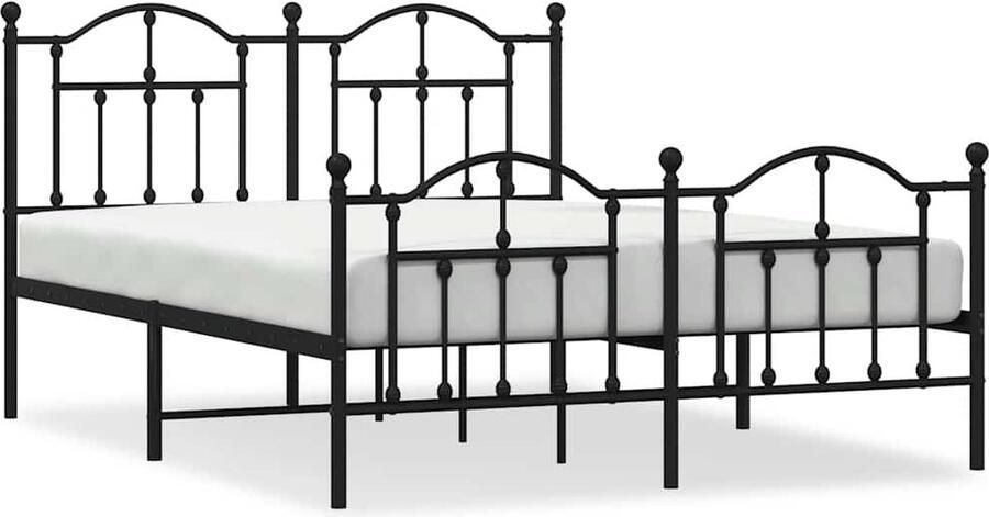 VidaXL Bedframe Metaal Zwart 135x190 cm Stijlvol Metalen Bed Frame Boxspring Bed Tweepersoons Bed King Size Bed Slaapcomfort Bedstede Nachtkastje - Foto 2
