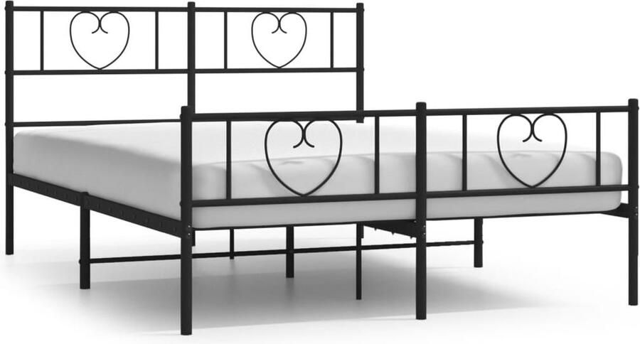VidaXL Bedframe Metaal Zwart 140x200 cm Robuust Bedframe Metalen Bedframe Classic Bedframe Zwart Bedframe King Size Bedframe Boxspring Bedframe Bedstede Tweepersoonsbed - Foto 2