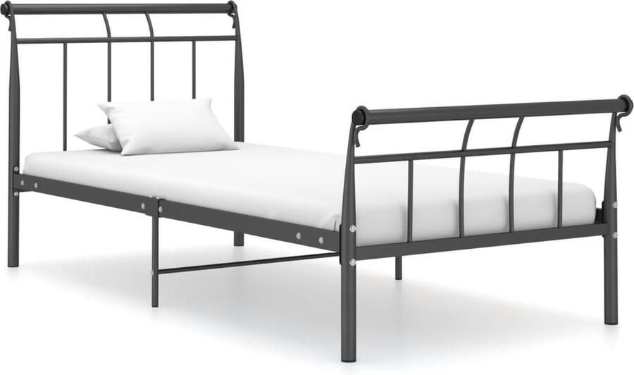 VidaXL Bedframe Metaal Zwart 90x200 cm Metalen Bed Frame Zwarte Bedpost Enkelpersoonsbed Stapelbare Bedden Boxspring Onderstel - Foto 2