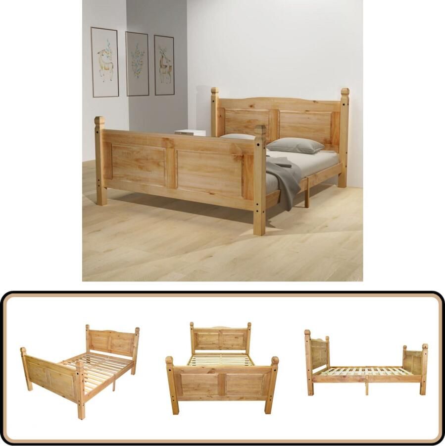 VidaXL Bedframe Mexicaans grenenhout Corona-stijl 160x200 cm