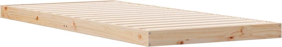 VidaXL Vloerbed Frame Wit 80x220 cm Massief Hout Grenen
