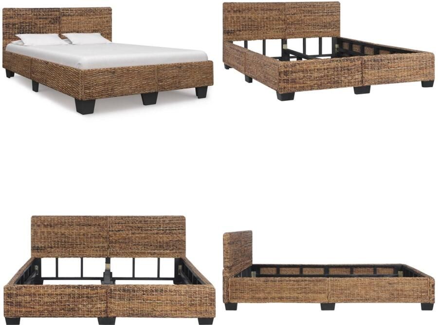 VidaXL Bedframe natuurlijk rattan 160x200 cm Bedframe Bedframes Bed Bedden
