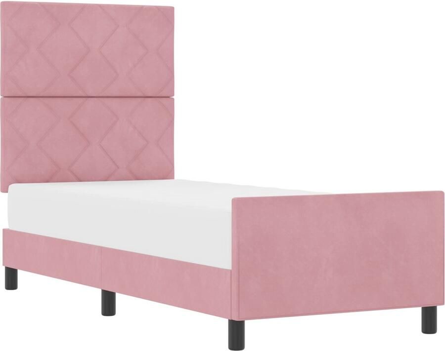 VidaXL Bedframe met hoofdeinde Roze 80 x 200 cm Fluweel - Foto 2